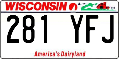 WI license plate 281YFJ
