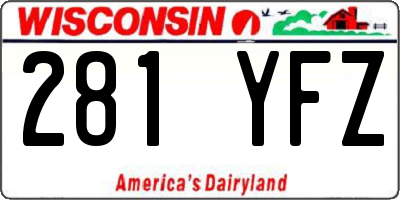 WI license plate 281YFZ