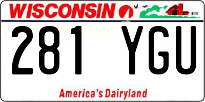 WI license plate 281YGU