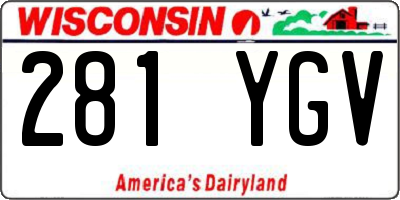 WI license plate 281YGV