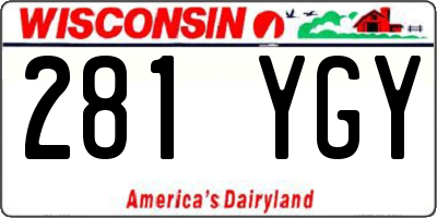 WI license plate 281YGY