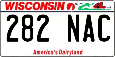 WI license plate 282NAC