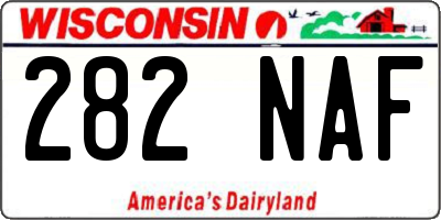WI license plate 282NAF