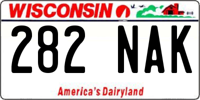 WI license plate 282NAK