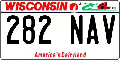 WI license plate 282NAV