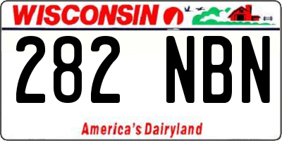 WI license plate 282NBN