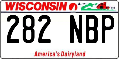 WI license plate 282NBP