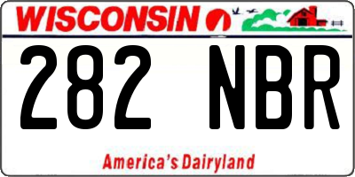 WI license plate 282NBR