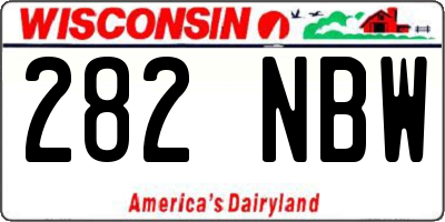 WI license plate 282NBW