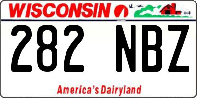 WI license plate 282NBZ