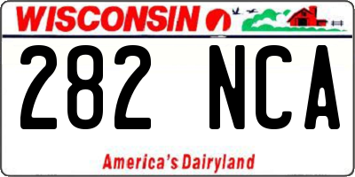 WI license plate 282NCA