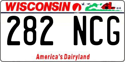 WI license plate 282NCG