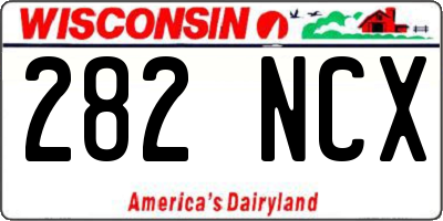 WI license plate 282NCX