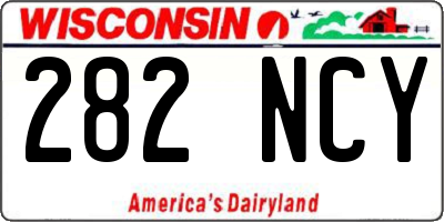 WI license plate 282NCY