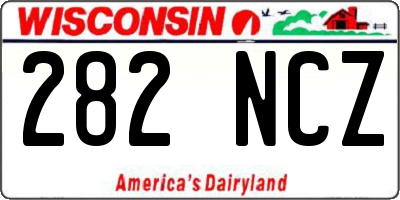 WI license plate 282NCZ