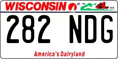 WI license plate 282NDG