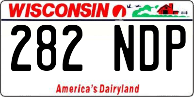 WI license plate 282NDP
