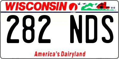 WI license plate 282NDS