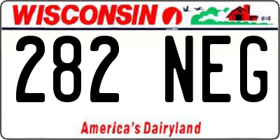 WI license plate 282NEG