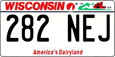 WI license plate 282NEJ