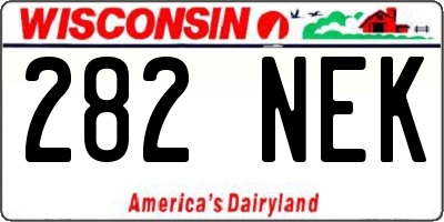 WI license plate 282NEK