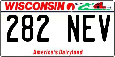 WI license plate 282NEV