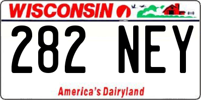 WI license plate 282NEY