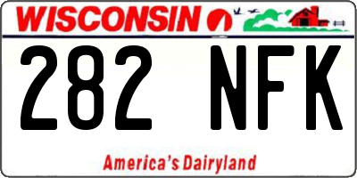 WI license plate 282NFK