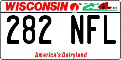WI license plate 282NFL