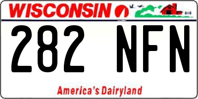 WI license plate 282NFN