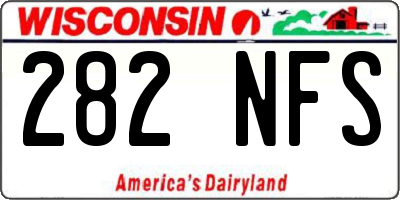 WI license plate 282NFS