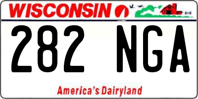 WI license plate 282NGA