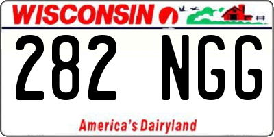 WI license plate 282NGG
