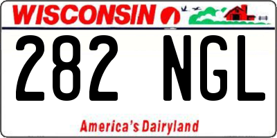 WI license plate 282NGL