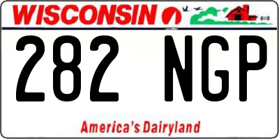 WI license plate 282NGP