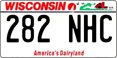 WI license plate 282NHC