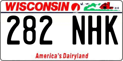 WI license plate 282NHK