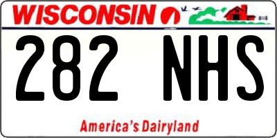 WI license plate 282NHS