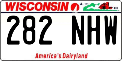 WI license plate 282NHW