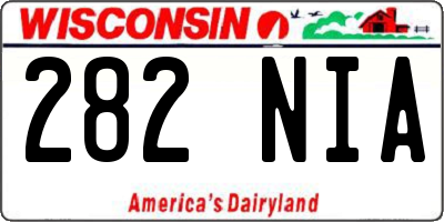 WI license plate 282NIA