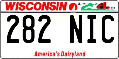 WI license plate 282NIC