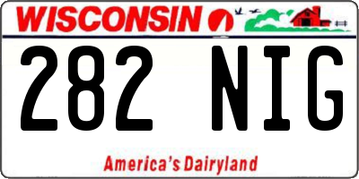 WI license plate 282NIG