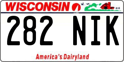 WI license plate 282NIK
