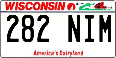 WI license plate 282NIM