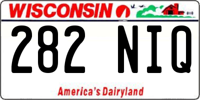 WI license plate 282NIQ