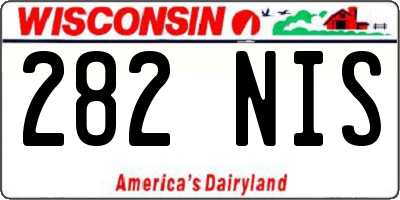 WI license plate 282NIS