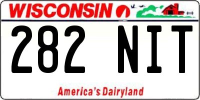 WI license plate 282NIT