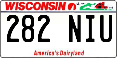 WI license plate 282NIU