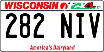 WI license plate 282NIV