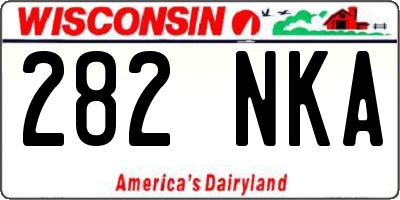 WI license plate 282NKA